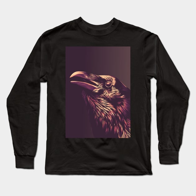 raven popart Long Sleeve T-Shirt by cryptoartdesign